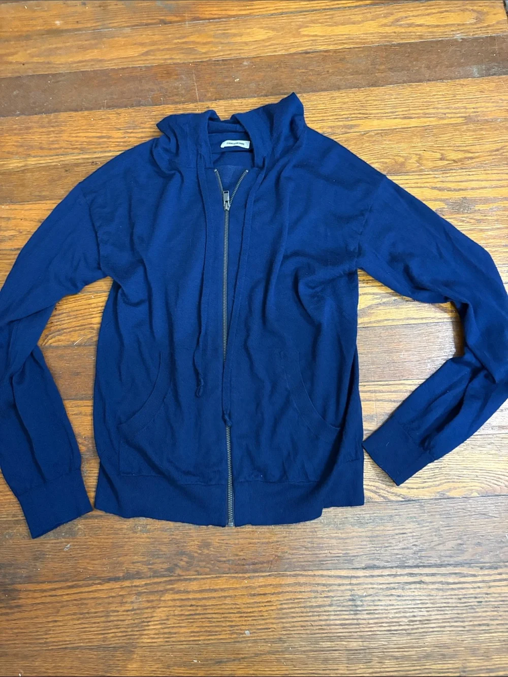 Zadig & Voltaire Navy Blue Hoodie with Rhinestone Skull women’s medium